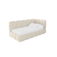 EINZELLBETT Jugendbett mit Bettkasten, Links - AVRY 80x200 Beige - Champagner/Beige, Holzwerkstoff/Textil (80/200cm) - ALTDECOR