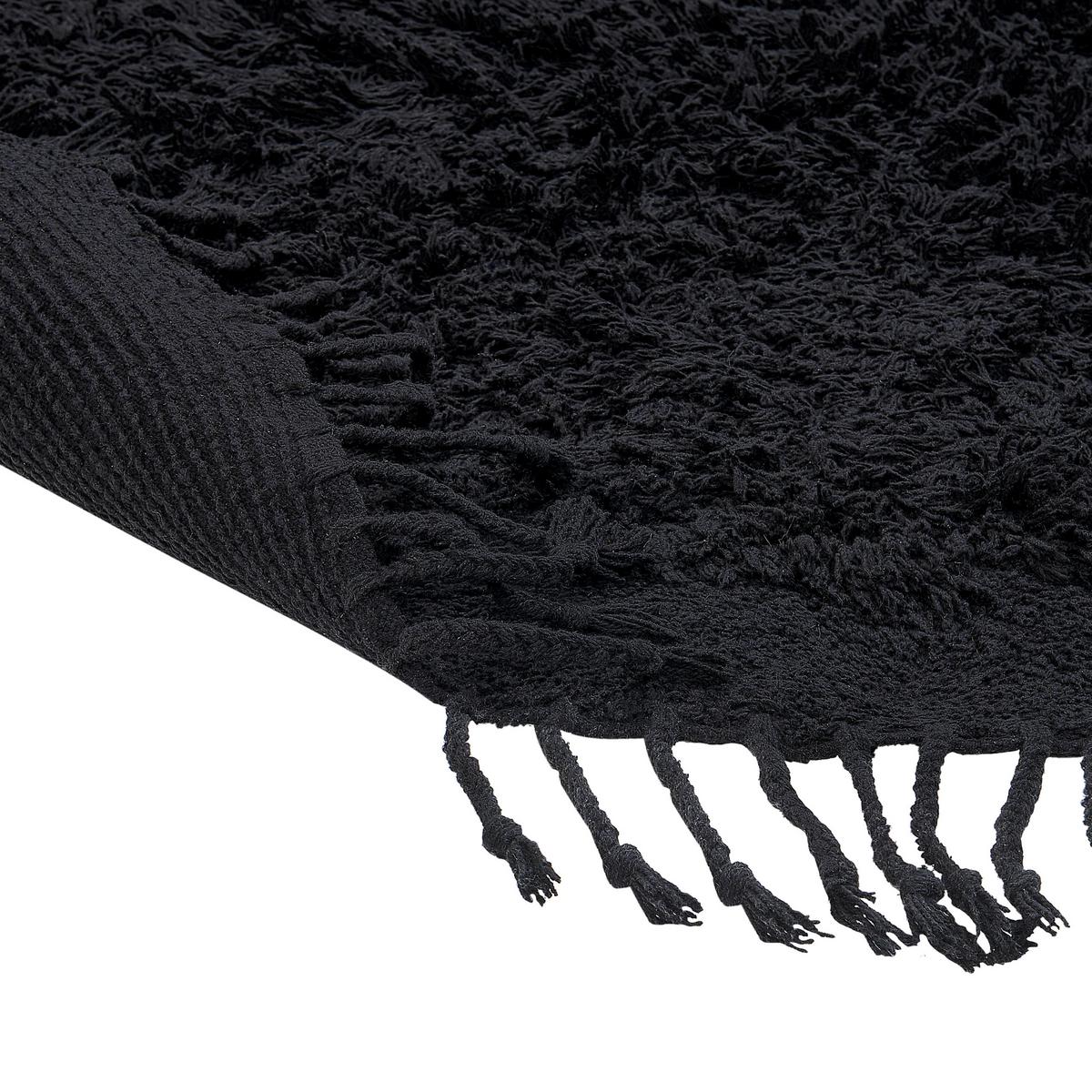 SHAGGY-TEPPICH Bitlis 140/140 cm - Schwarz, Textil (140/140cm) - Beliani