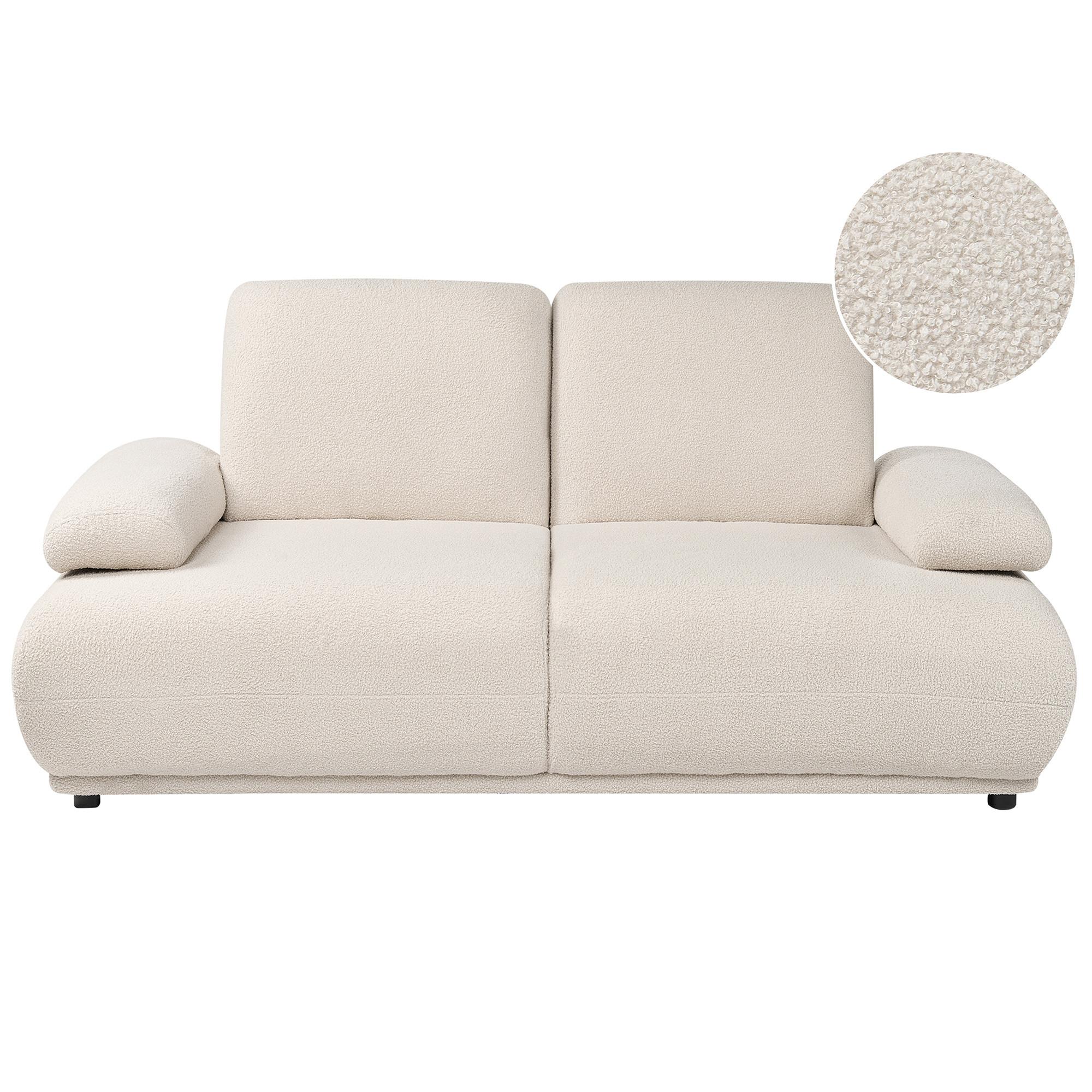 2-SITZER-SOFA Bouclé Cremeweiß Nacka - Creme, Textil (174/89/110cm) - Beliani