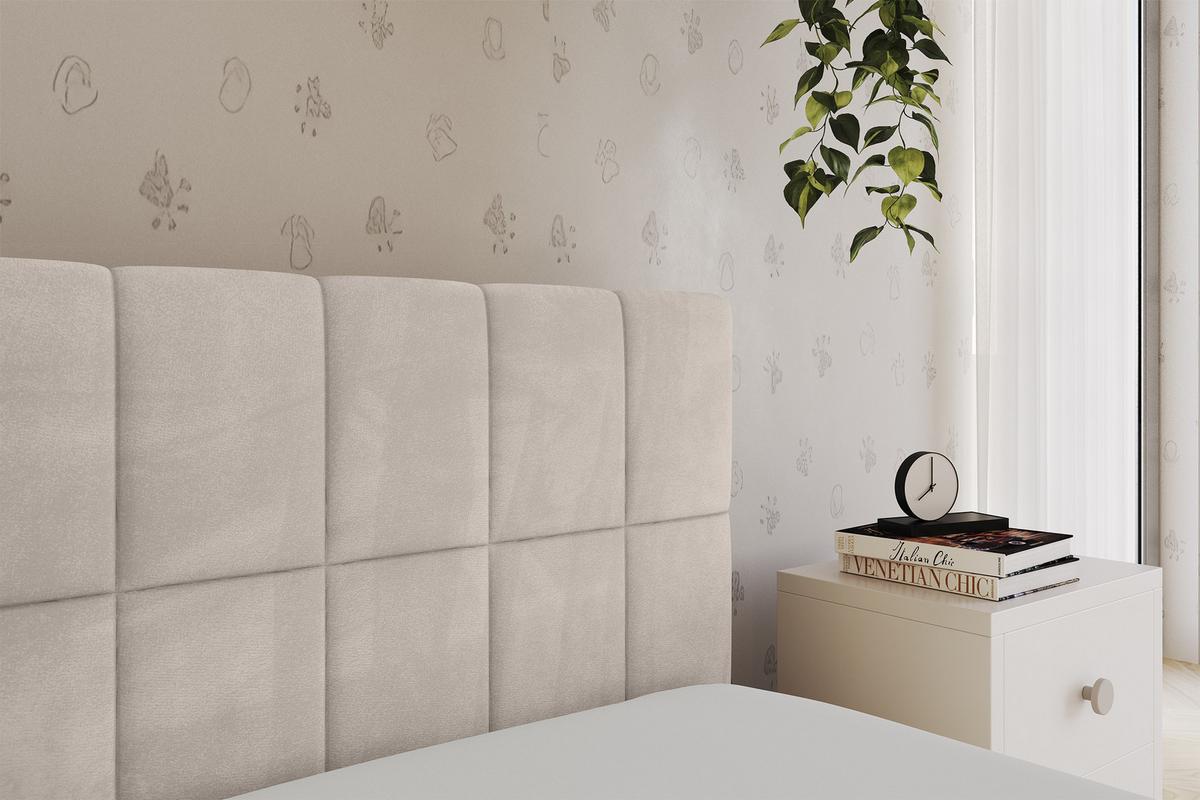 EINZELLBETT Jugendbett mit Bettkasten, Links - TULY 100x200 Beige - Ecru, Holzwerkstoff/Textil (100/200cm) - ALTDECOR