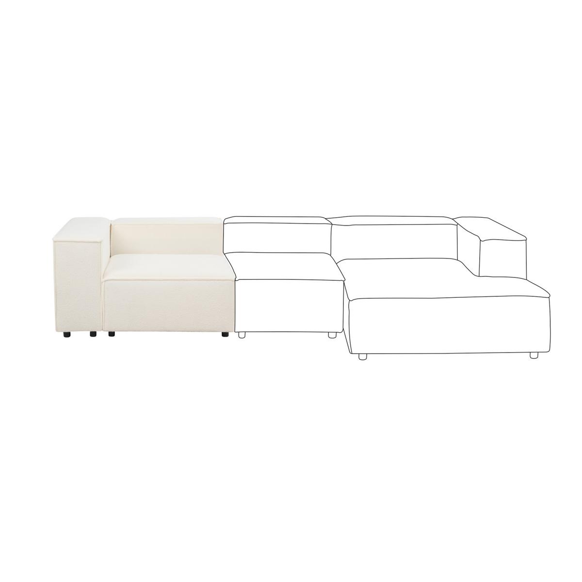 ECKMODUL Bouclé Cremeweiß Ardal - Creme, Textil (119/68/119cm) - Beliani
