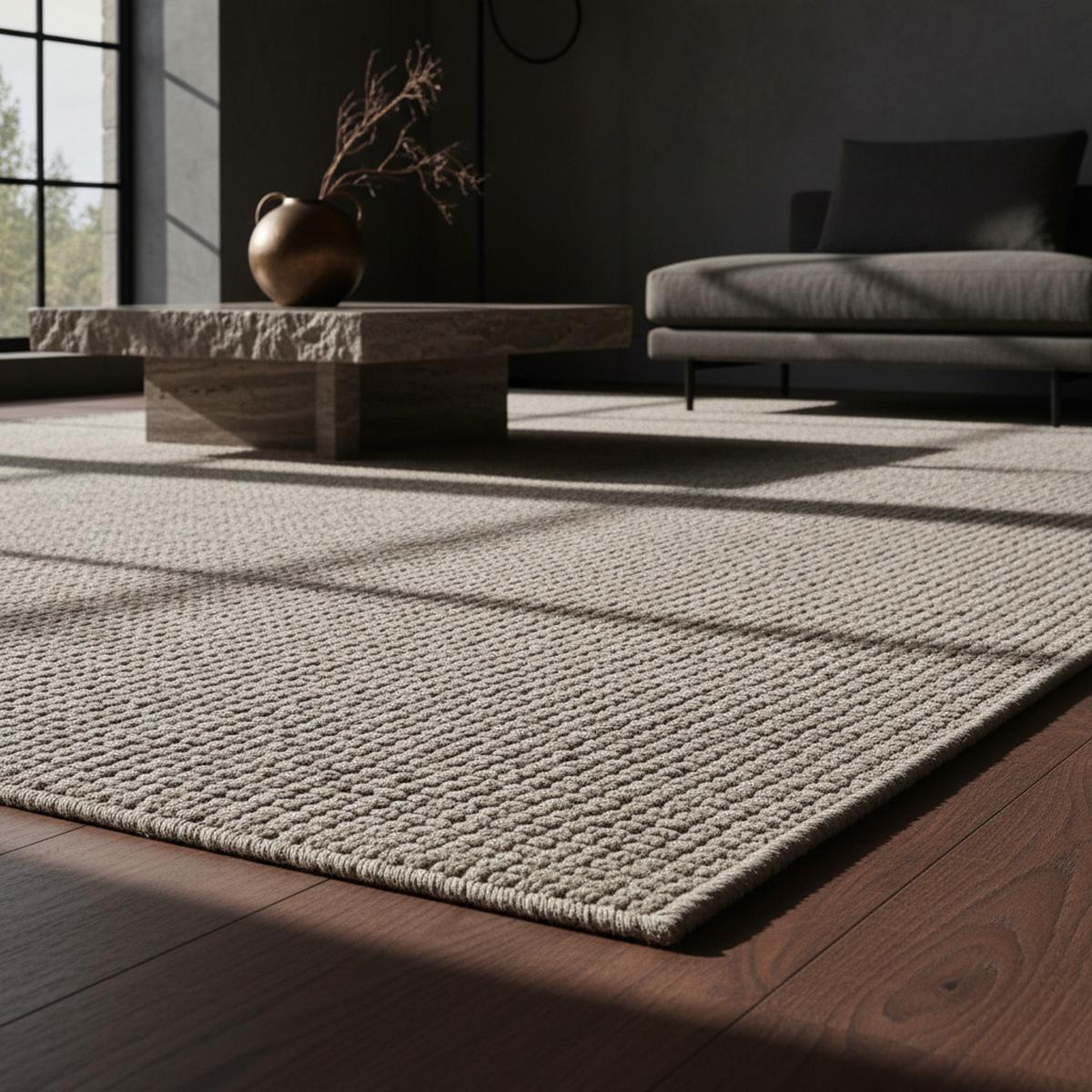 TEPPICH Flachgewebe CIMA in Creme, einfarbig, 240 x 340 cm - Beige, Textil (340/240cm) - KADIMA DESIGN
