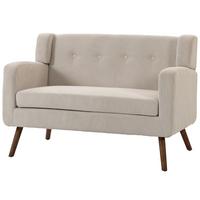 2-SITZER-SOFA Polyester Beige - Beige/Walnussfarben, Holz/Holzwerkstoff (72/80/118cm) - HOMCOM