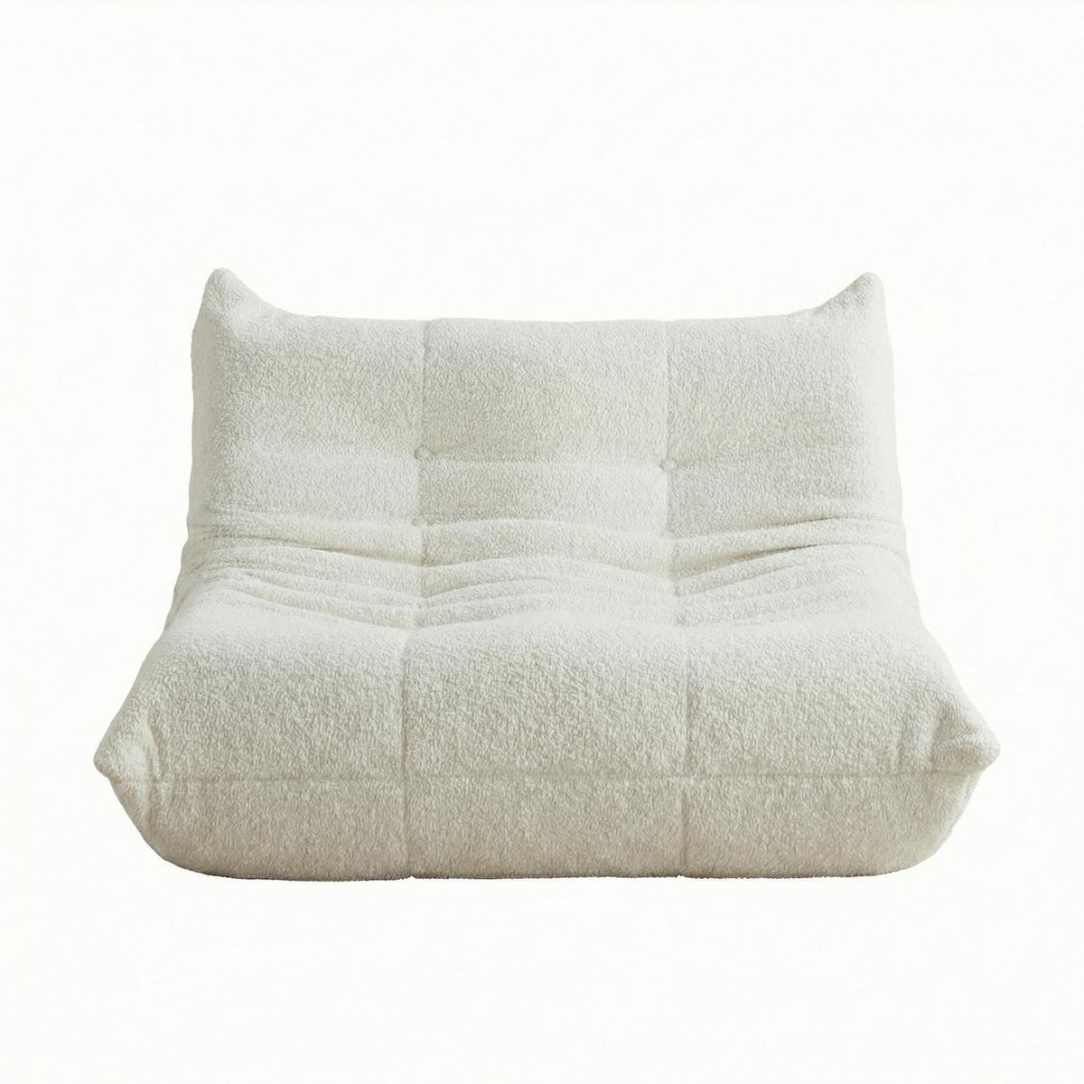 SITZSACK 2-Sitzer Ergonomischer aus Chenille & Memory-Schaum, Montagefrei - Beige, Textil (127/83/99cm) - Urban Meuble