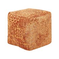 POUF Sanawan 45/45/45 cm - Braun, Naturmaterialien/Textil (45/45/45cm) - Beliani