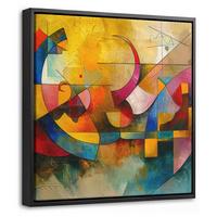 LEINWAND Bilder mit Rahmen - Kunst - Abstrakt - Modern - 20x20 - Gelb, Textil (20/20cm) - MuchoWow