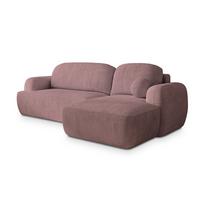 ECKSOFA MODENZA P R-S Lila Kordstoff mit Schlaffunktion - Lila/Schwarz, Holz/Kunststoff (266/148cm) - MASSENO