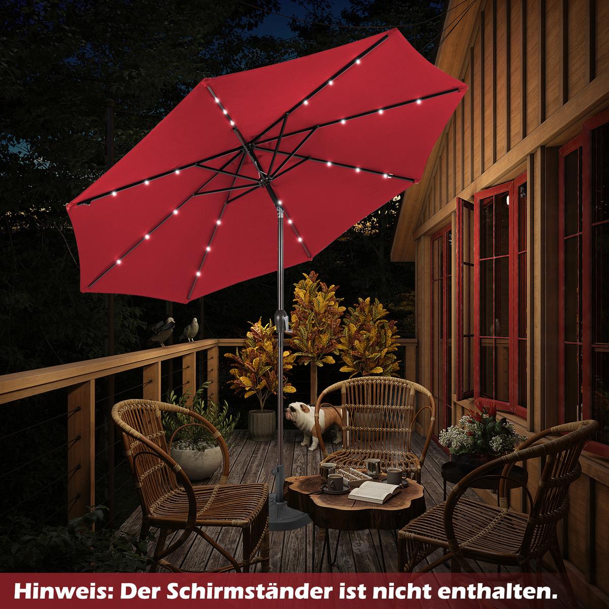 PATIO-SCHIRM Rot - Weinrot, Kunststoff (300/300cm) - COSTWAY