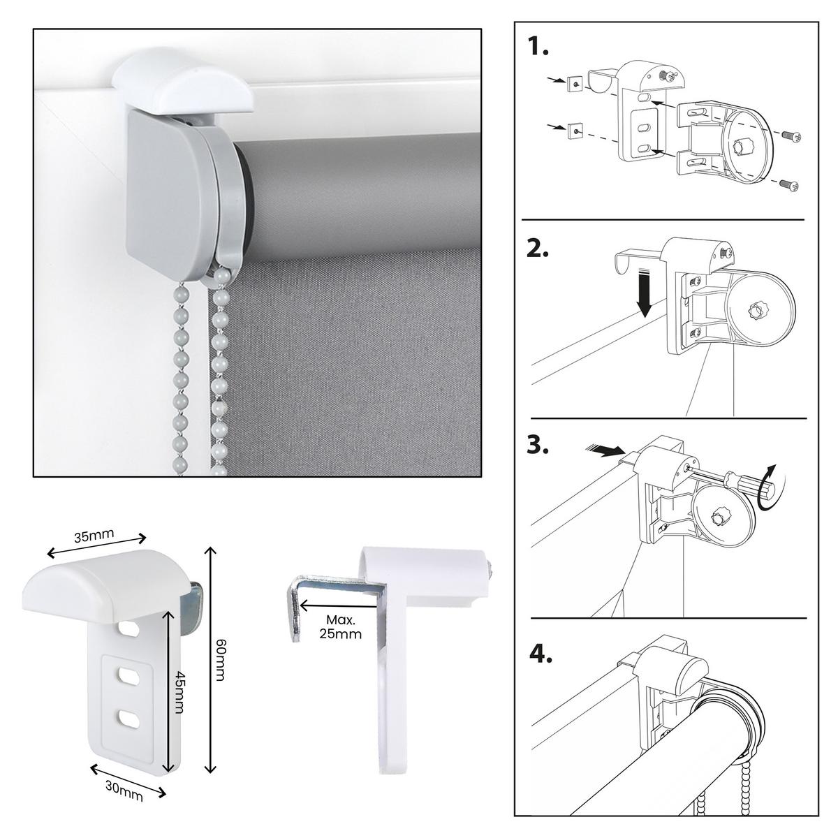 VERDUNKELUNGSROLLO Moon Easyfix Grau 100x180 - Graphitfarben, Kunststoff (100/180/1cm) - STORESDECO