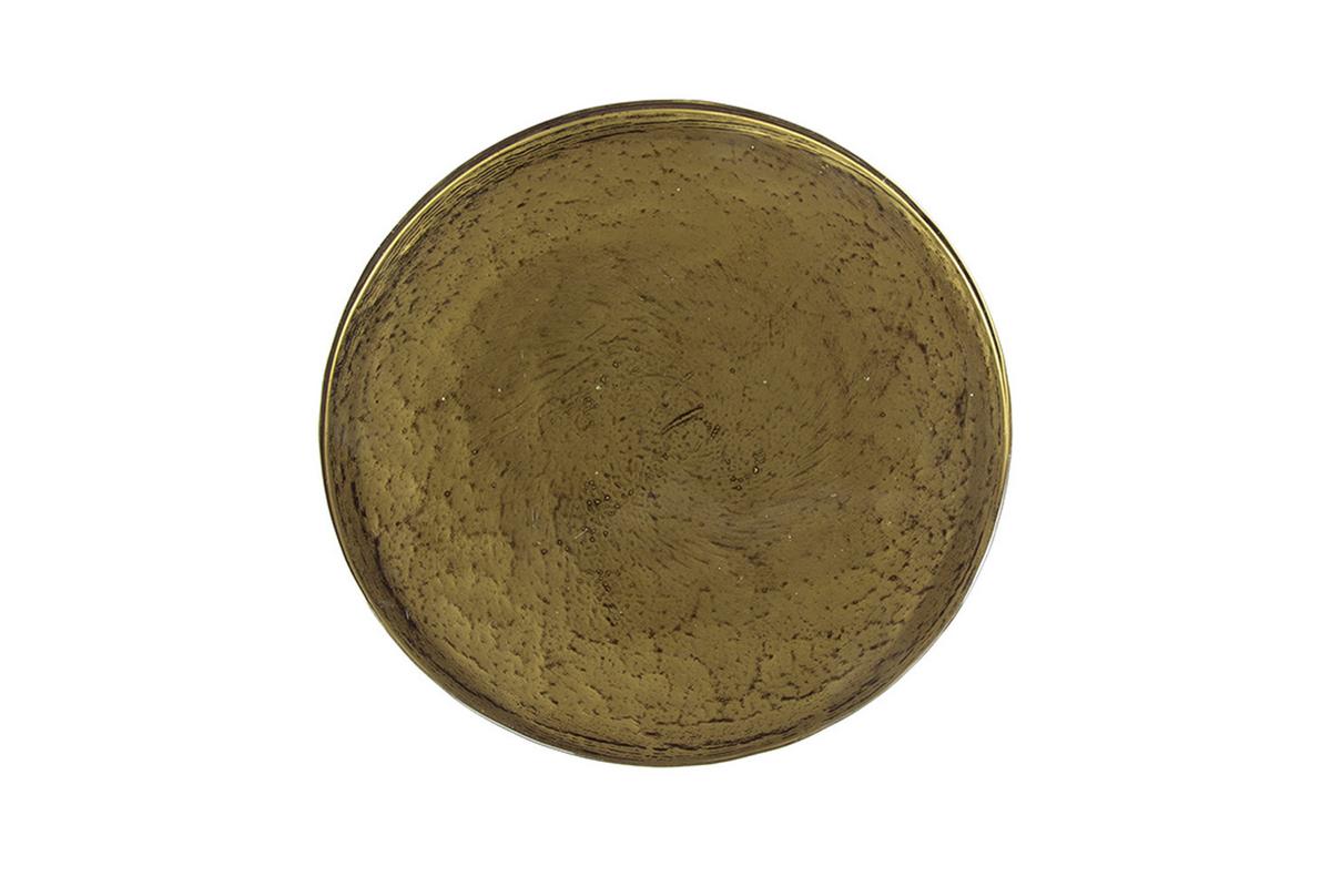 BEISTELLTISCH MOKKA Gold Glas - Goldfarben, Glas/Metall (30/30/45cm) - KAWOLA