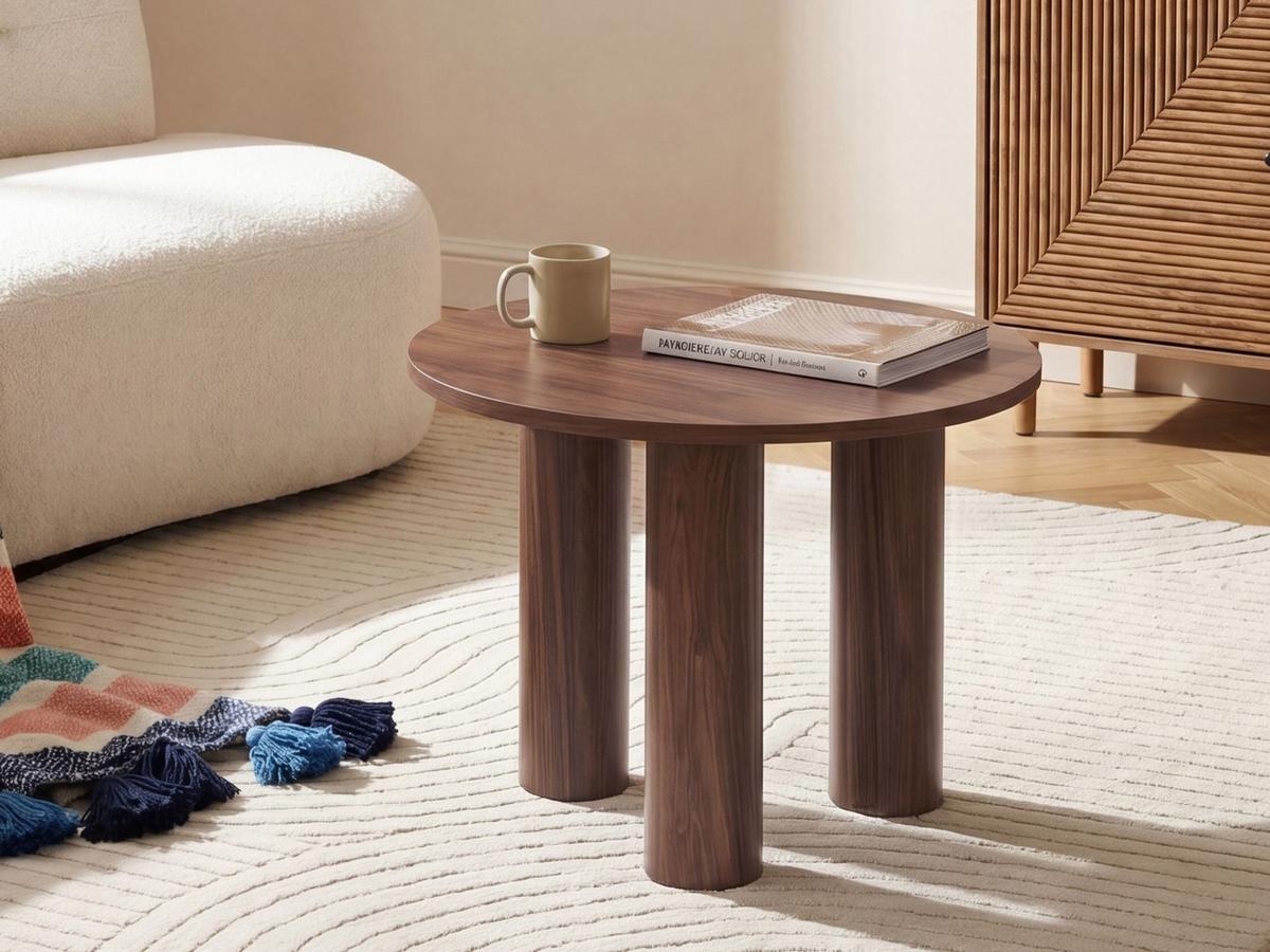 COUCHTISCH Dunkelbraun Senoia - Dunkelbraun/Braun, Holzwerkstoff (60/60/46cm) - Beliani