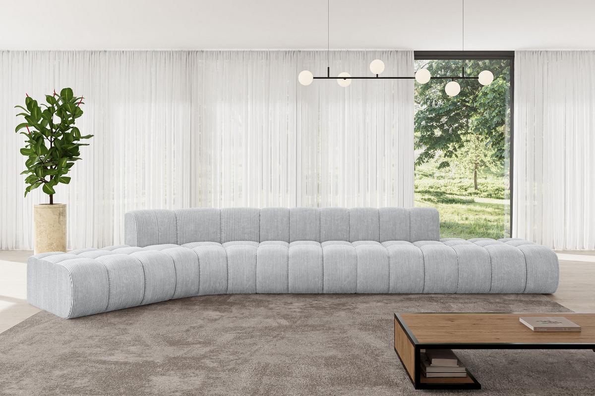 ECKSOFA modulares Sofa Solven-L2 - 471x174x70 cm Grau - Grau, Holzwerkstoff/Textil (471/174cm) - ALTDECOR