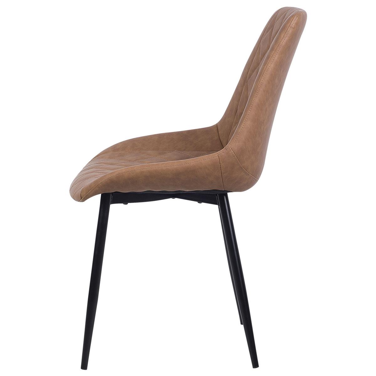 ESSZIMMERSTUHL 2er-Set Kunstleder Braun Maribel - Braun, Textil/Metall (52/85/61cm) - Beliani
