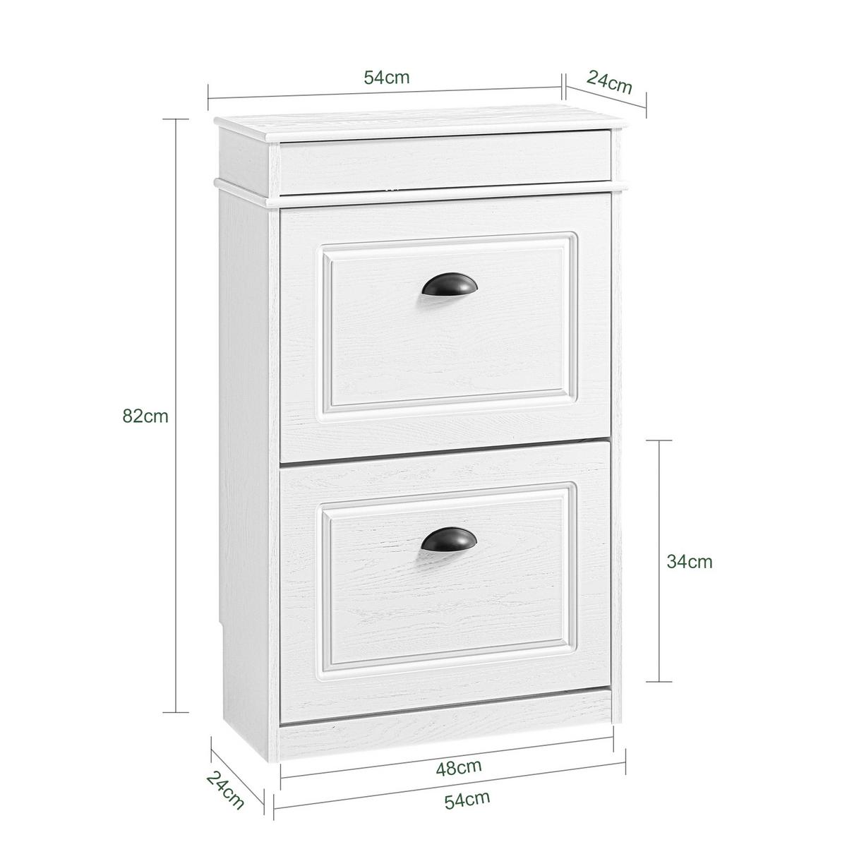 SCHUHSCHRANK Weiß - Weiß, Holzwerkstoff (54/82/24cm) - SoBuy