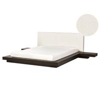 BETT mit Lattenrost 160/200 cm MDF-Platte Dunkelbraun Zen - Dunkelbraun, Holz (160/200cm) - Beliani