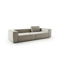 SOFA CARMO Grau Cord - Schwarz/Grau, Kunststoff/Textil (306/68/118cm) - KAWOLA