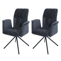 ESSZIMMERSTUHL Grau 2er-Set - Dunkelgrau/Grau, Textil (70/94/60cm) - MCW