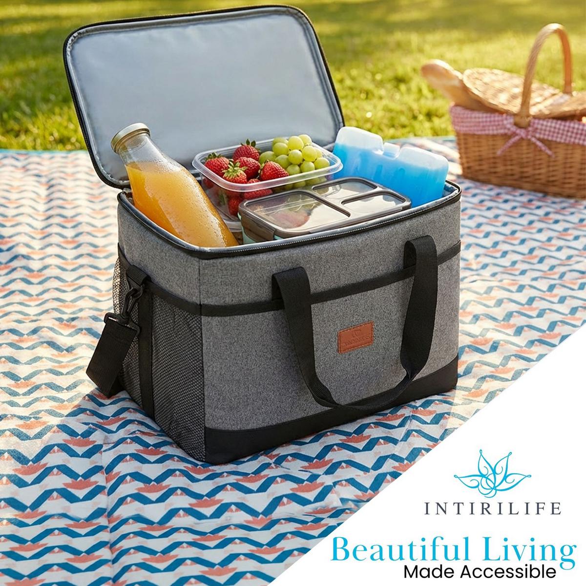 KÜHLTASCHE Thermotasche - Grau, Textil (22/24/29cm) - Intirilife
