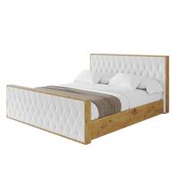 POLSTERBETT mit Bettkasten, Fußteil und Lattenrost, Boxbett ohne Matratze - ENZO5-Z 200x200 Weiß - Weiß, Holzwerkstoff/Textil (200/200cm) - ALTDECOR