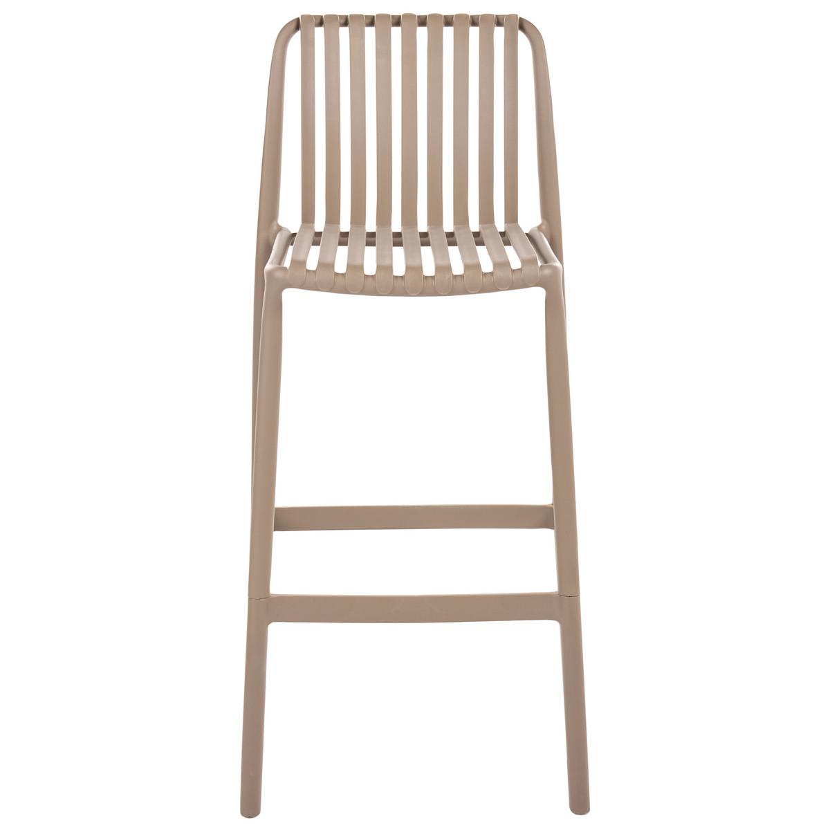 BARSTUHL 2er-Set Kunststoff Hellbraun Ariccia - Hellbraun/Braun, Kunststoff (49/104/53cm) - Beliani