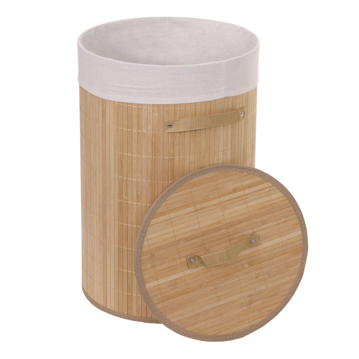 WÄSCHEKORB Buche Dekor, Cremeweiß - Buchefarben/Creme, Holz (35/59/35cm) - MCW