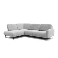 ECKSOFA FEBE 5-Sitzer links, hellgrau - Hellgrau/Schwarz, Holz/Textil (271/190cm) - Wozimo