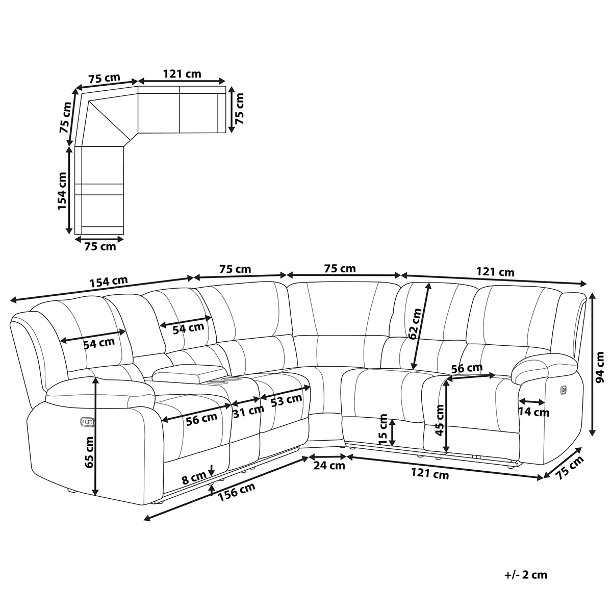 ECKSOFA Polsterbezug Dunkelgrau Rokke - Dunkelgrau, Textil (233/200cm) - Beliani