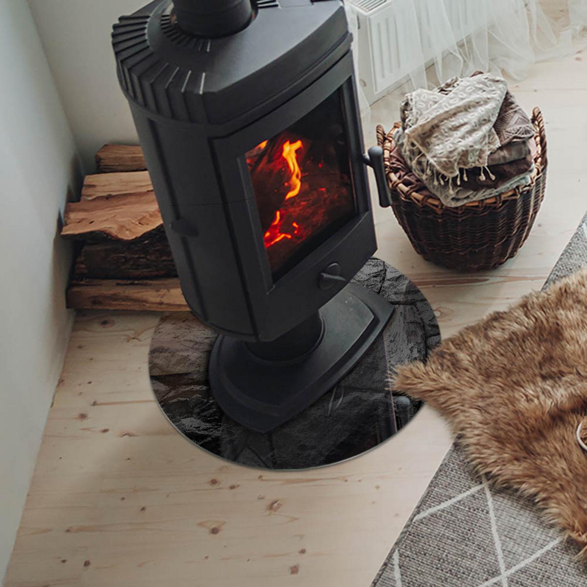 GLASPLATTE für Kamin Ø 50 cm - Grau, Glas (50/50/0.4cm) - TULUP