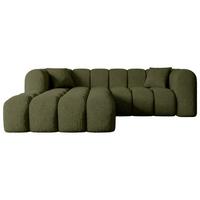 ECKSOFA Ottomane Links OLEA-L1 - 231x173x74 cm Grün - Platinfarben/Schwarz, Holzwerkstoff/Kunststoff (190/242cm) - ALTDECOR