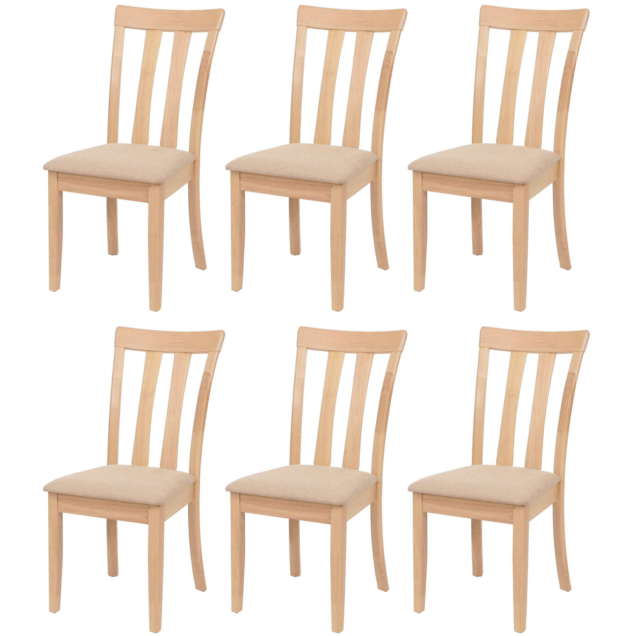 ESSZIMMERSTUHL Beige, Braun 6er-Set - Beige/Braun, Holz (42/96/58cm) - MCW