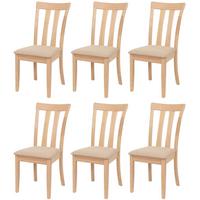 ESSZIMMERSTUHL Beige, Braun 6er-Set - Beige/Braun, Holz (42/96/58cm) - MCW