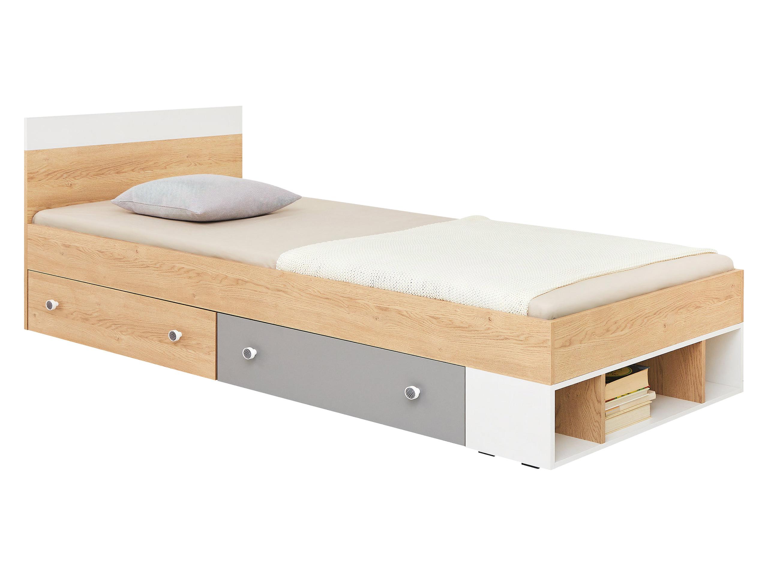 JUGENDBETT Pixel PX14/15 L/P - Eichefarben/Weiß, Holzwerkstoff (120/200cm) - MIRJAN24