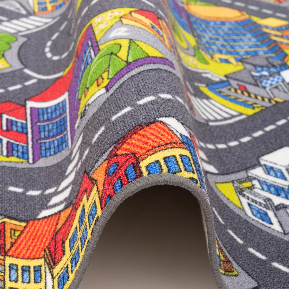 KINDER SPIEL STRASSENTEPPICH - Hellgrau, Textil (160/200cm) - Snapstyle