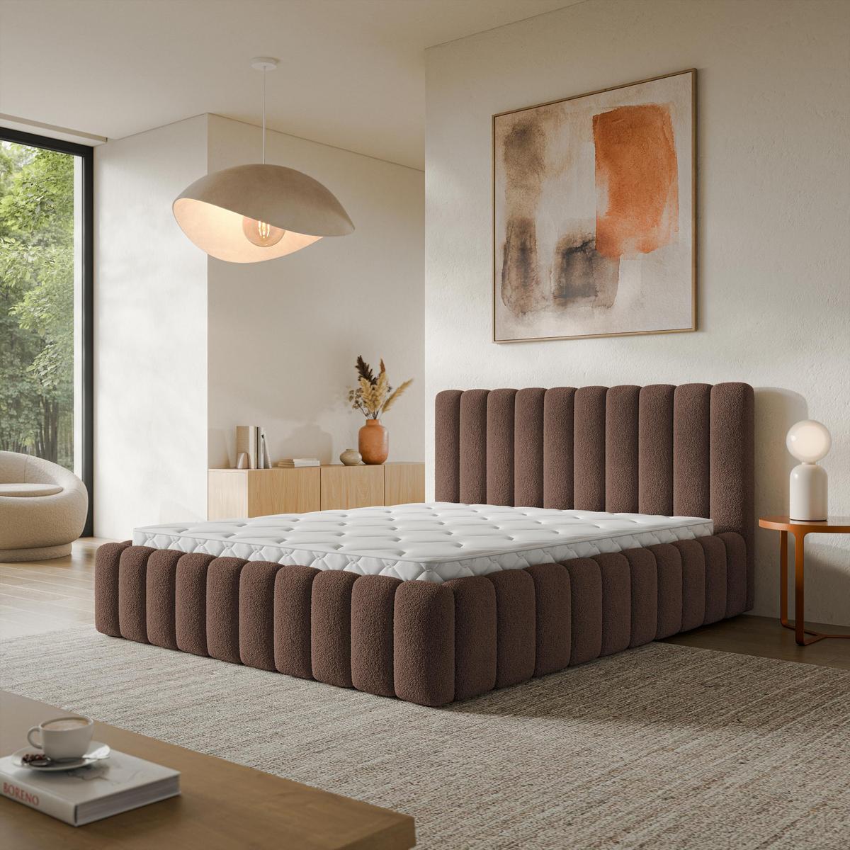 POLSTERBETT TEBA 200x200 cm mit Bettkästen - Braun - Braun, Holz (200/200cm) - MASSENO