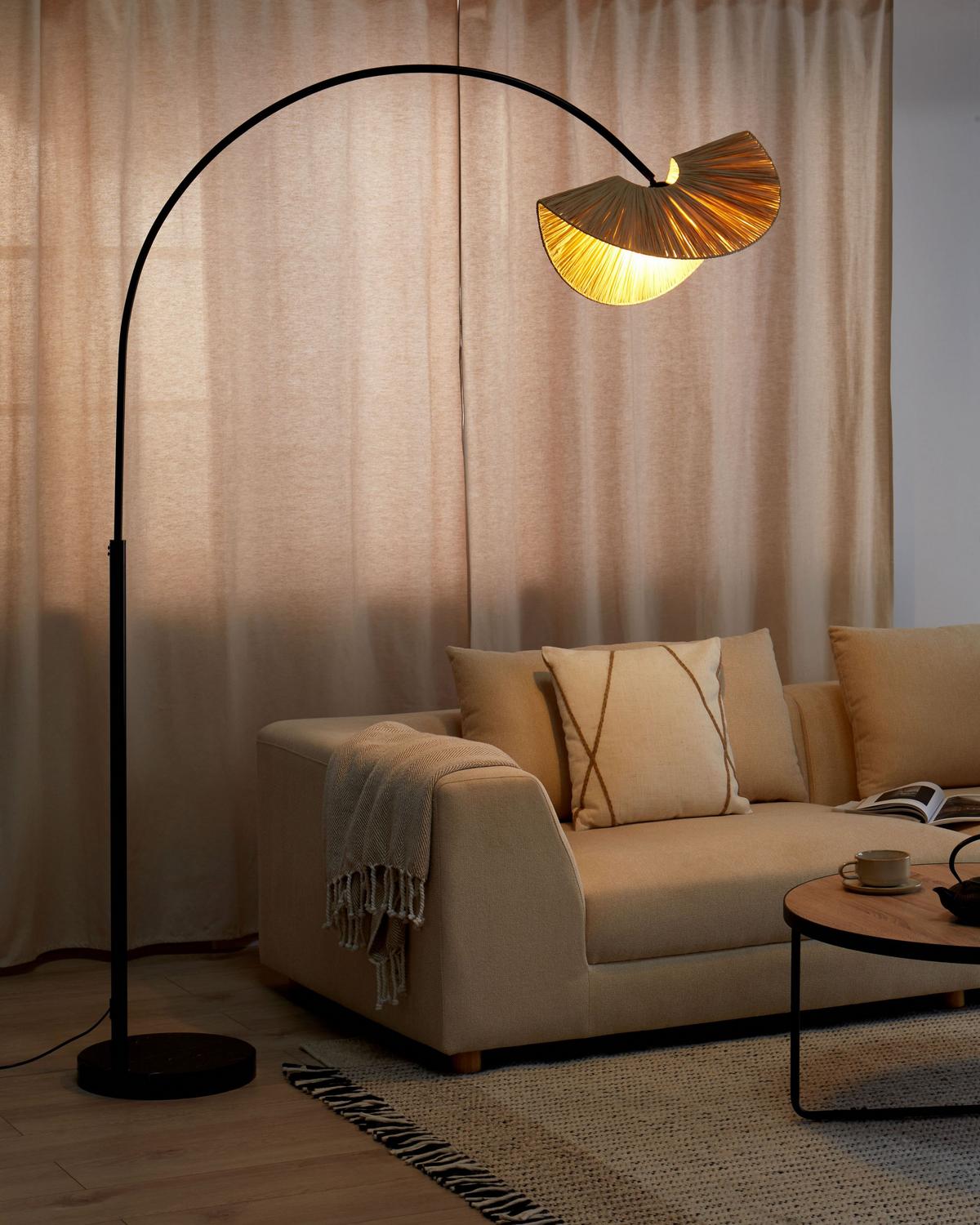 STEHLAMPE Naturfarben Herron - Naturfarben, Papier (35/130/189cm) - Beliani