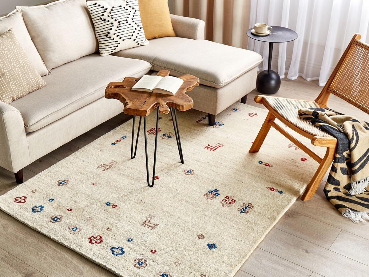 TEPPICH geflochten Suluca 200/140 cm - Beige, Textil (140/200cm) - Beliani