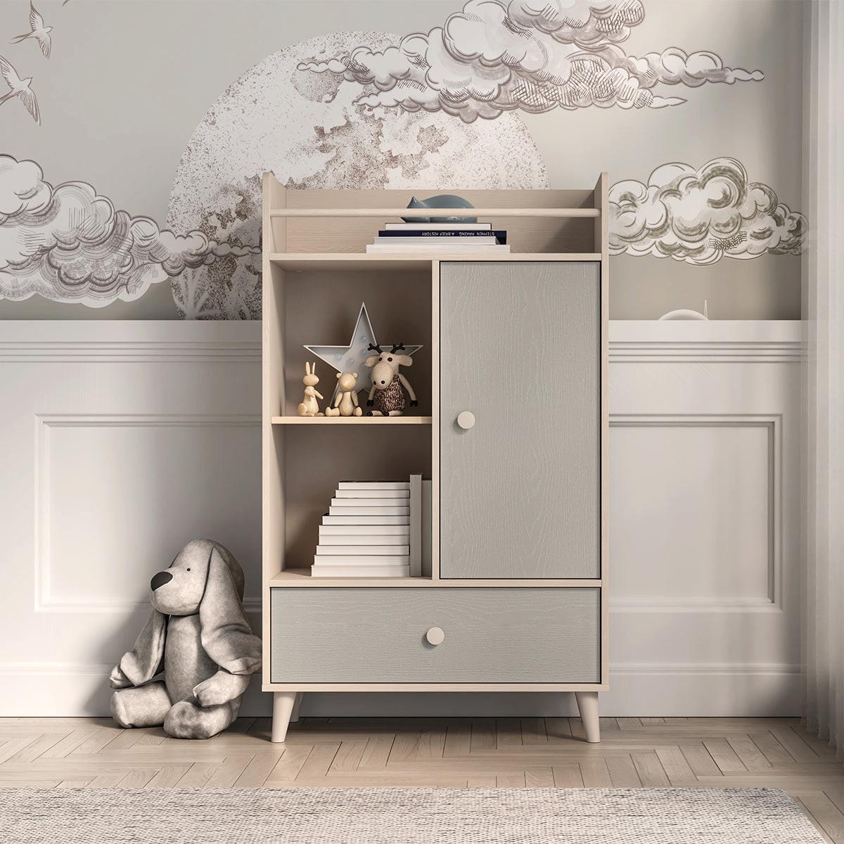 BÜCHERREGAL Alycia Beige - Grau - Holzeffekt - Grau, Holz (80/132/40cm) - Petits-meubles