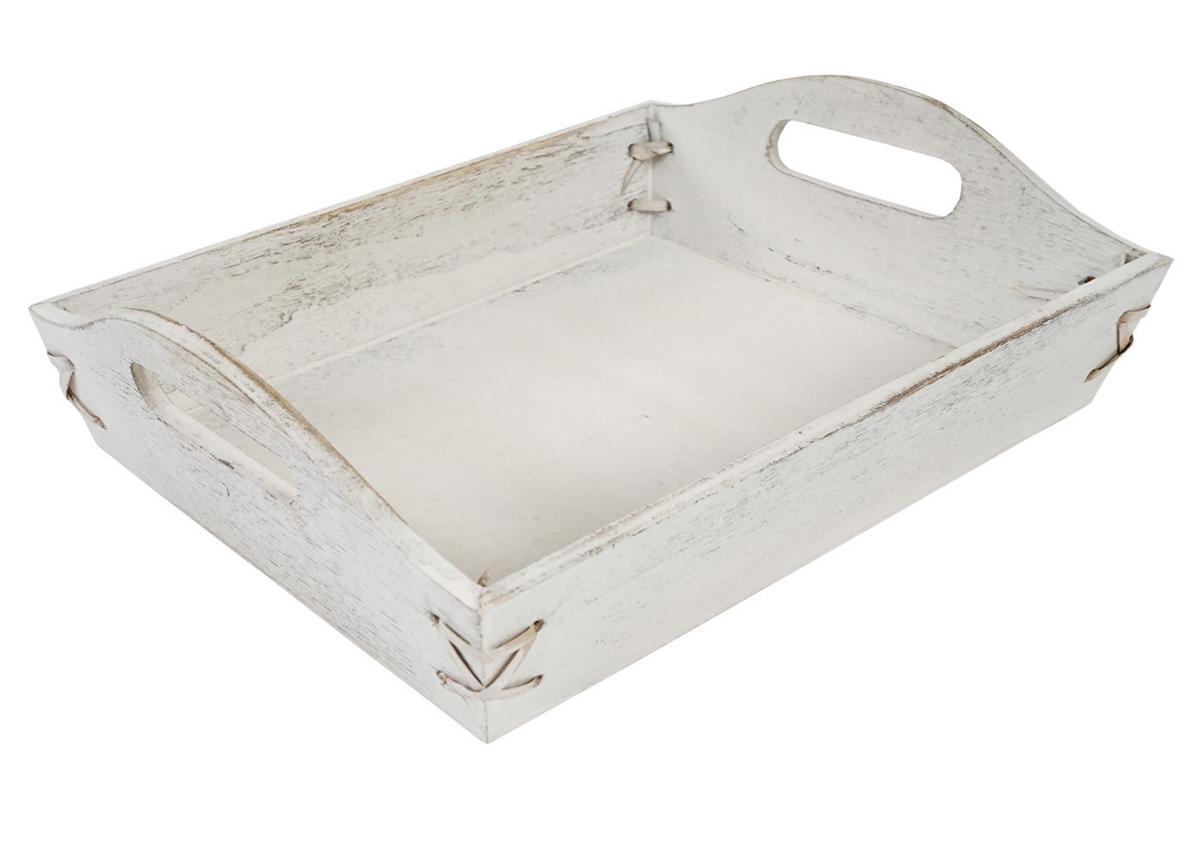 TABLETT SHABBY-LOOK 3ER SET Weiß 3er-Set - Weiß, Holz (36/10/27cm) - MCW