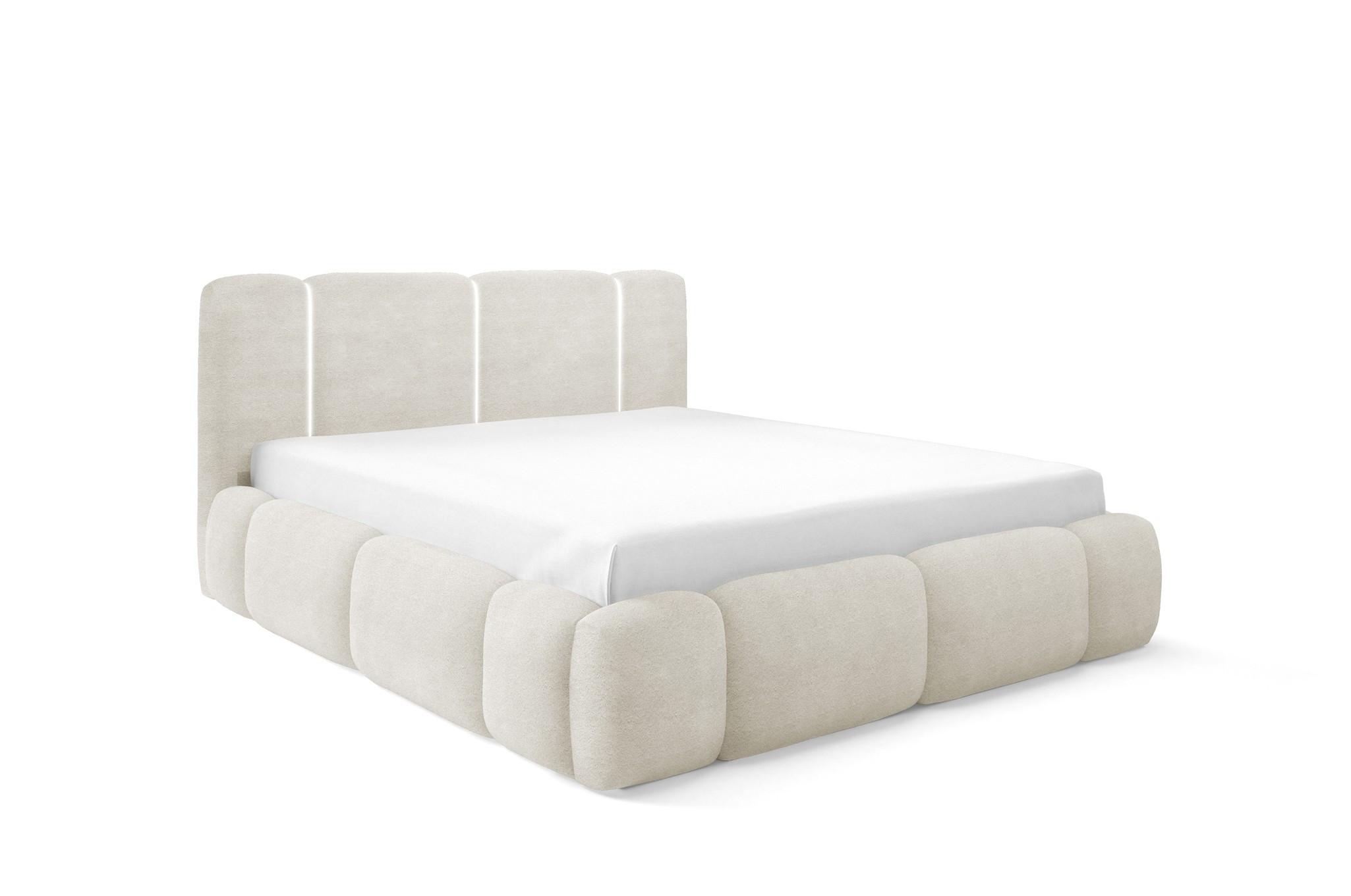 POLSTERBETT Springs - Creme, Holzwerkstoff/Textil (140/200cm) - Fun Möbel