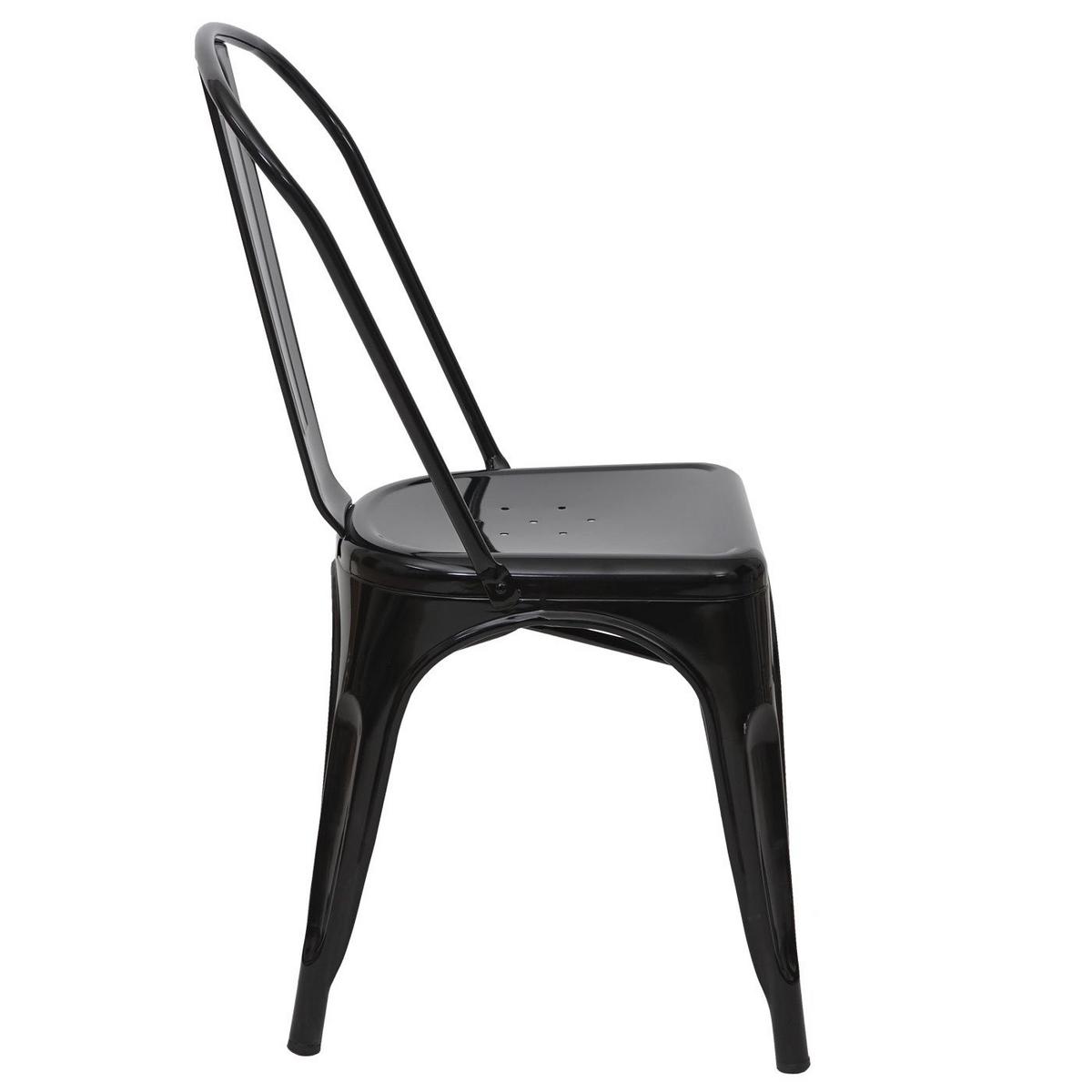 STUHL METALL Schwarz 4er-Set - Schwarz, Metall (45/87/43cm) - MCW