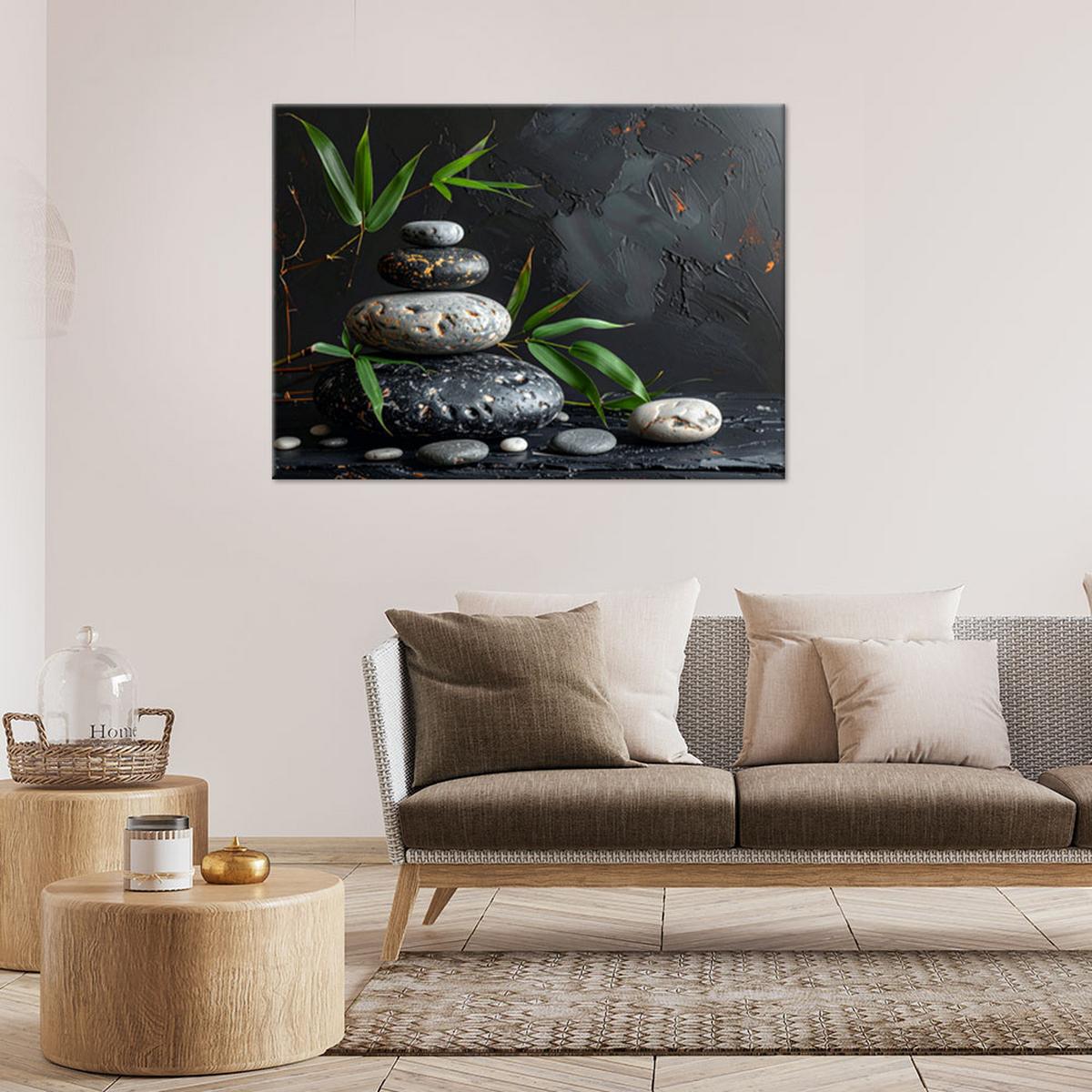 LEINWANDBILD Zen und Orientalisch 120x80cm - Schwarz, Textil (120/80cm) - Feeby