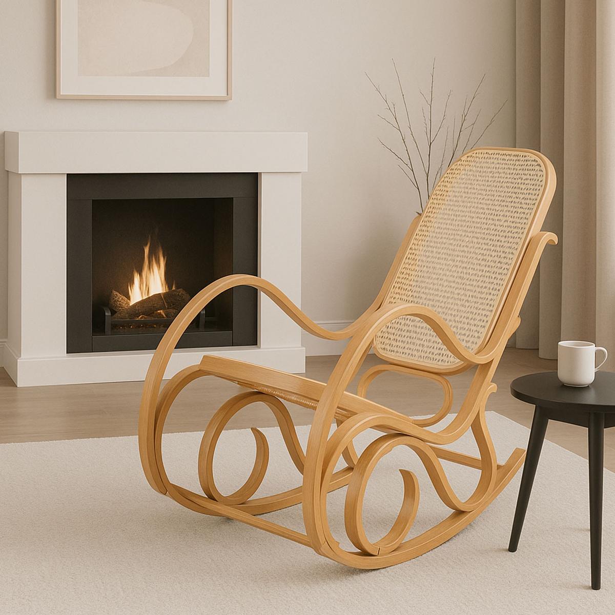 SCHAUKELSTUHL Eiche Dekor - Eichefarben/Beige, Holz (55/90/96cm) - MCW