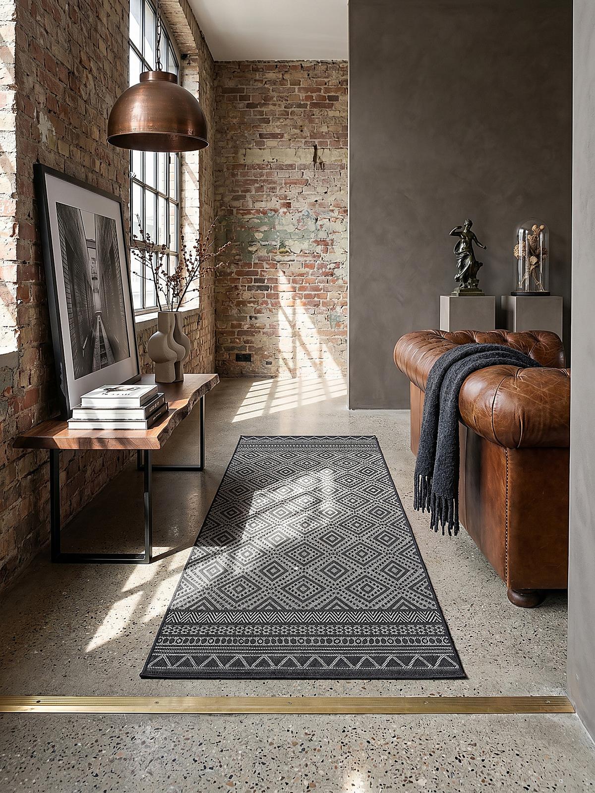 TEPPICHLÄUFER Berber ESERA Polypropylen Anthrazit 80 x 150 cm - Anthrazit, Textil (80/150cm) - KADIMA DESIGN
