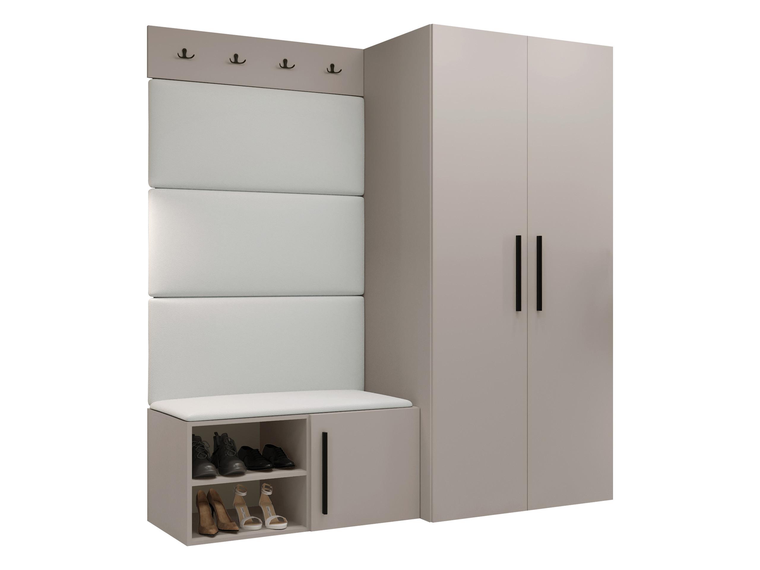 GARDEROBEN-SET Medi I - Kaschmir/Schwarz, Holzwerkstoff/Kunststoff (80/191/50cm) - MIRJAN24