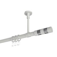 GARDINENSTANGE Sonette Mavell 520 cm (geteilt in 4 x 130 cm), 1-läufig, 20 mm Ø Weiß - Chromfarben/Weiß, Metall (520cm) - INTERDECO