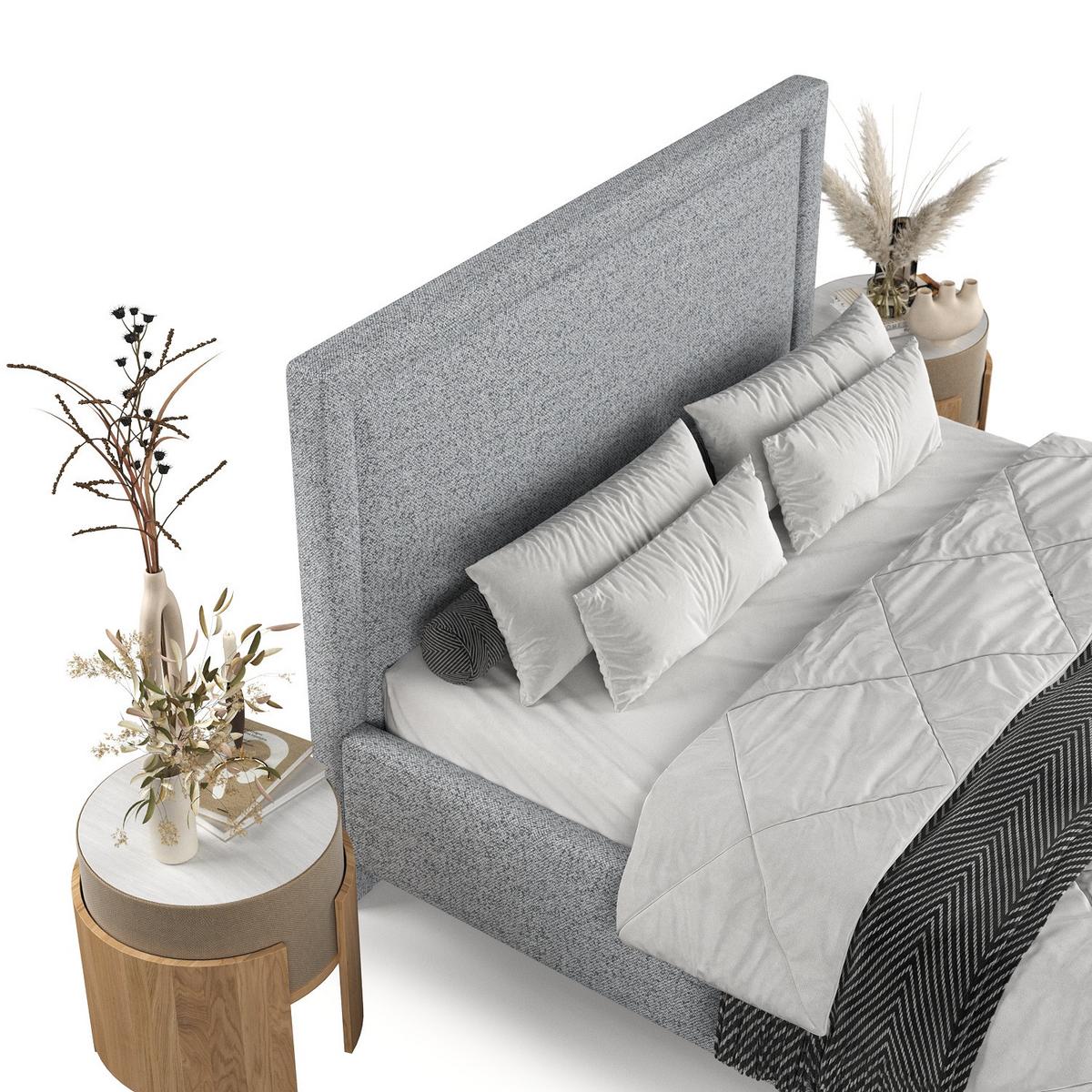 POLSTERBETT Vega 140/200 cm Grau im Riva Stoff - Naturfarben/Grau, Holz/Holzwerkstoff (140/200cm) - AltaBeds