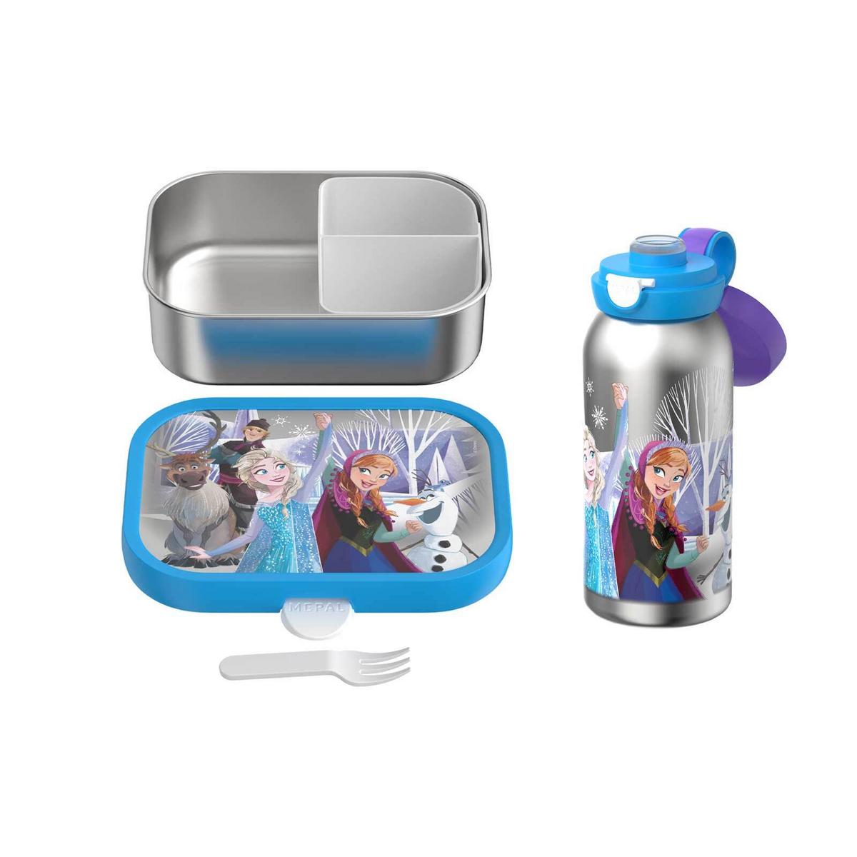 EDELSTAHL-LUNCHSET Campus Frozen Friends 2-tlg. - Blau/Multicolor, Kunststoff/Metall (2/2/2cm) - Mepal