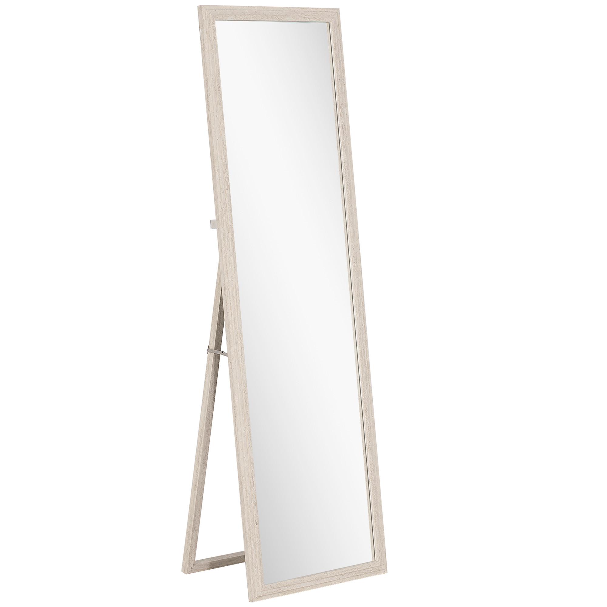 GANZKÖRPERSPIEGEL 160 x 50 cm Rechteckig Standspiegel mit Steinoptik, Weiß - Weiß, Glas/Kunststoff (50/160/4cm) - HOMCOM