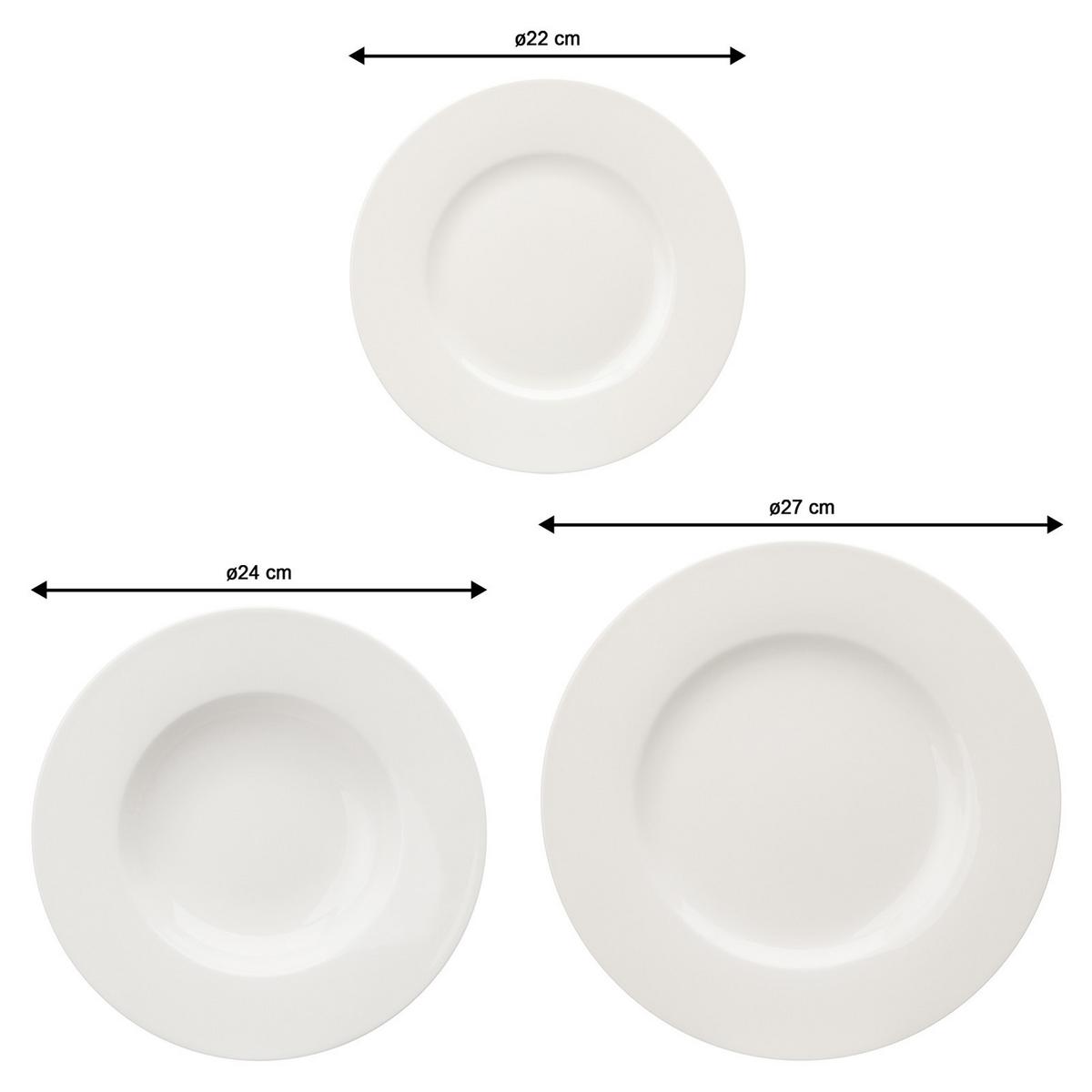 STARTER SET Basic White weiß 18-tlg. - Weiß, Keramik (28/31.2/30.5cm) - vivo | Villeroy & Boch Group