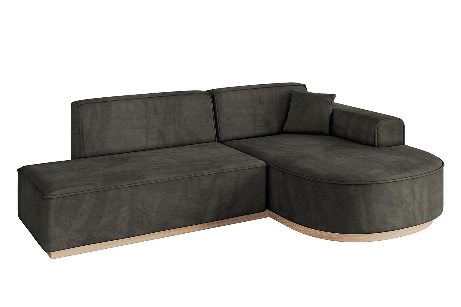 ECKSOFA Ottomane Rechts ARRIO-L1 - 243x171x83 cm Schwarz - Schwarz, Holzwerkstoff/Textil (243/171cm) - ALTDECOR